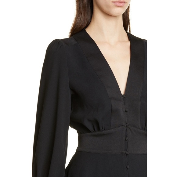 JOIE Monisha Black Shawl Collar Peplum Blouse Sz M - Picture 3 of 14